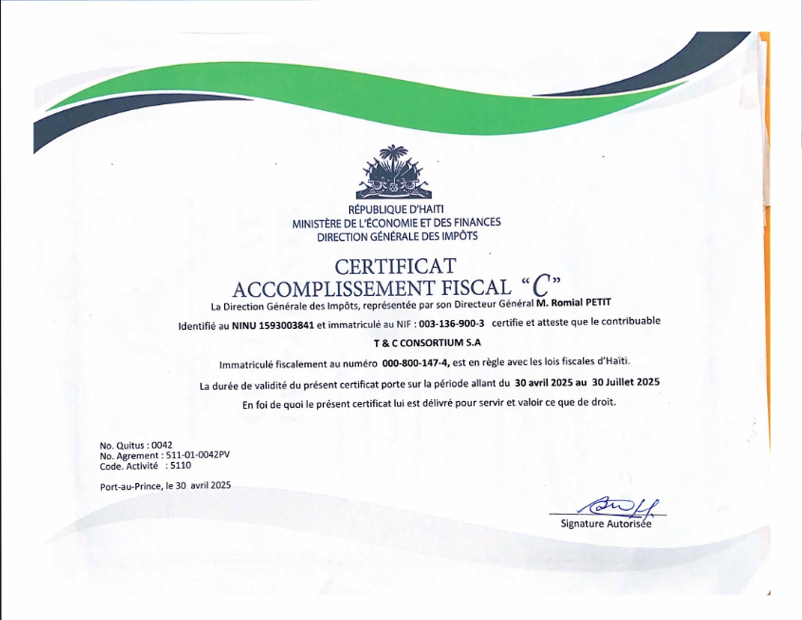 CERTIFICAT PNG